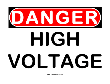 Danger High Voltage Warning Sign