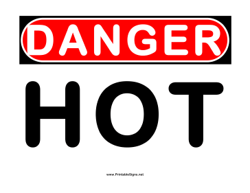 Danger Hot 2 Sign