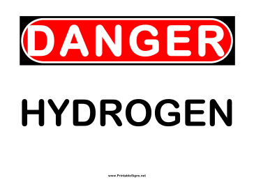 Danger Hydrogen 2 Sign