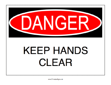 Keep Hands Clear Sign