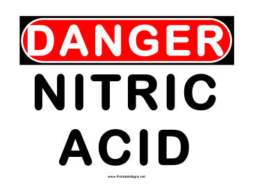 Danger Nitric Acid Sign