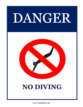 Danger No Diving Sign