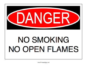 No Open Flames Sign