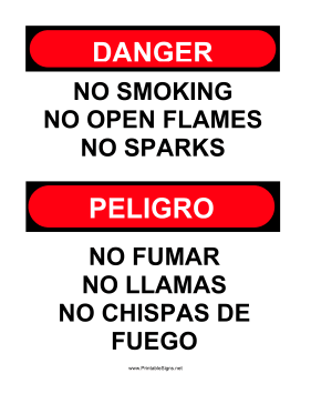 No Open Flames Bilingual Sign