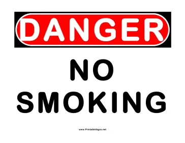 Danger No Smoking 2 Sign