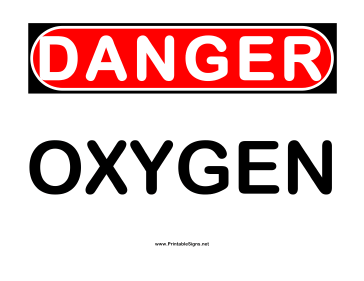 Danger Oxygen 2 Sign