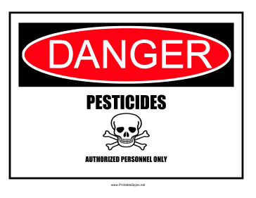 Danger Pesticides Sign