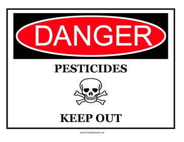 Danger Pesticides Keep Out Sign