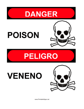 Poison Bilingual Sign
