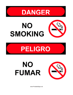 Sign No Smoking Bilingual Sign