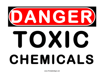 Danger Toxic Chemicals Sign