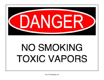 No Smoking Toxic Vapors Sign