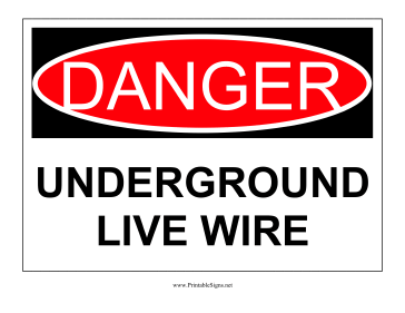 Danger Underground Live Wire Sign