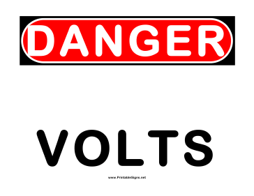 Danger Volts Sign