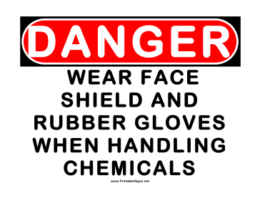 Danger Wear Face Shield Sign