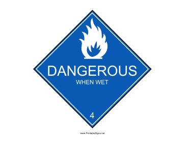 Dangerous When Wet Sign