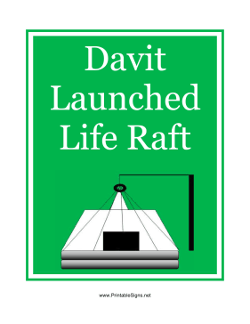 Davit Launched Liferaft Sign
