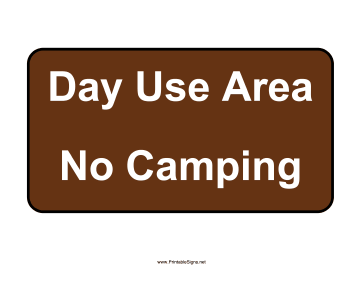 Day Use Area Sign