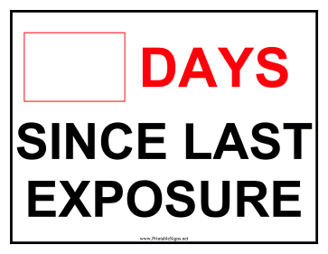 Days Since Exposure Sign