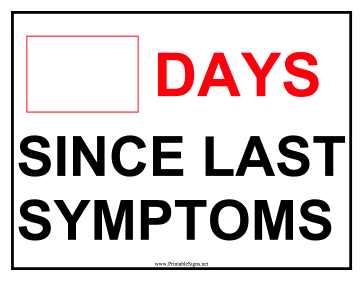 Days Since Symptoms Sign