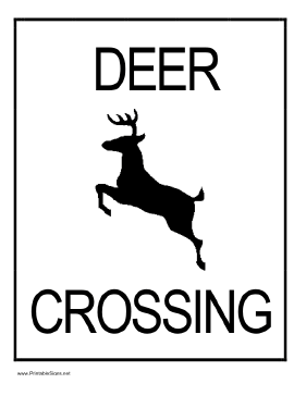 Deer Crossing Sign