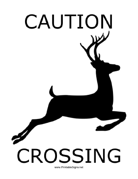 Deer Crossing with caption Sign