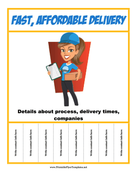 Delivery Service Tear-Off Flyer Sign