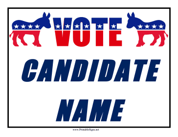 Democrat Campaign Sign