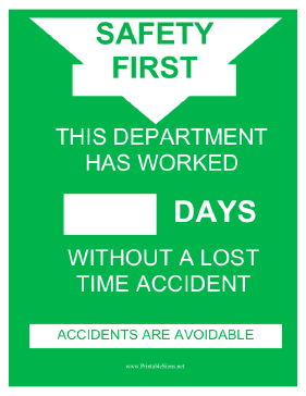 Department Accident Record Sign