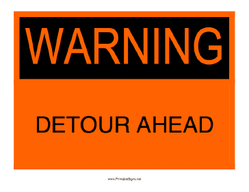 Detour Ahead Sign