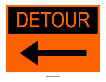 Detour Left Sign