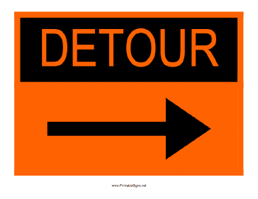 Detour Right Sign