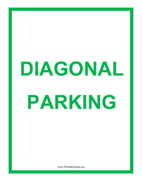 Diagonal Parking Sign