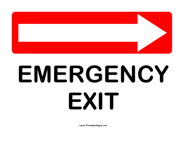 Directions Emergency Exit Right Sign