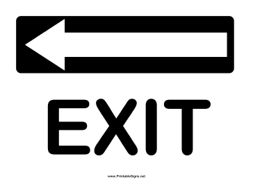 Directions Exit Left Sign