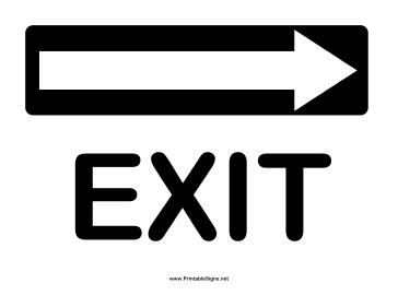 Directions Exit Right Sign