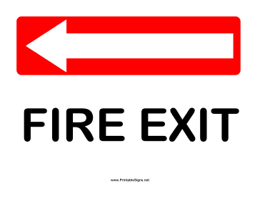 Directions Fire Exit Left Sign