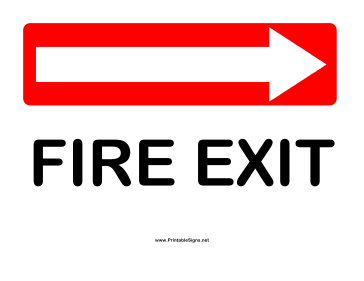 Directions Fire Exit Right Sign