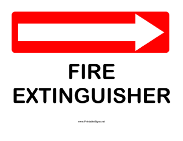Directions Fire Extinguisher Right Sign