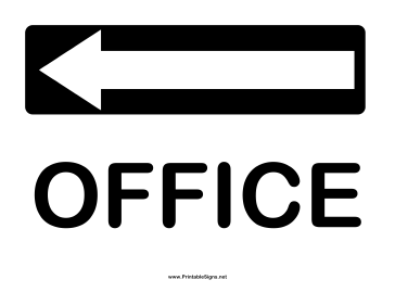 Directions Office Left Sign