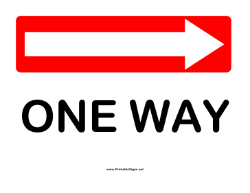 Directions One Way Right Sign