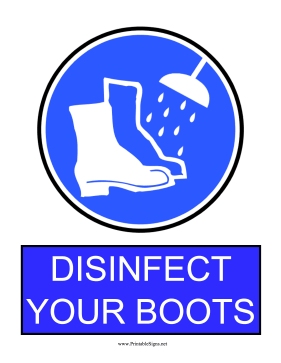 Disinfect Boots Sign