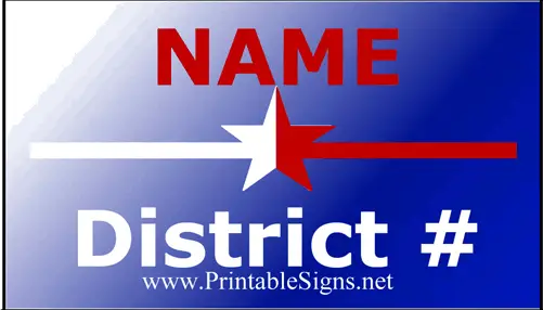 District Sign Palm Cards Sign