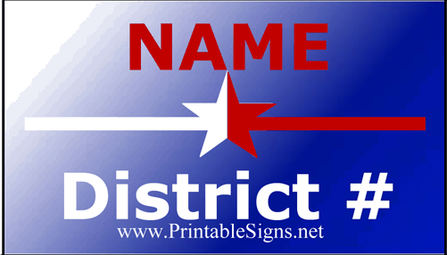 District Sign Palm Cards Sign