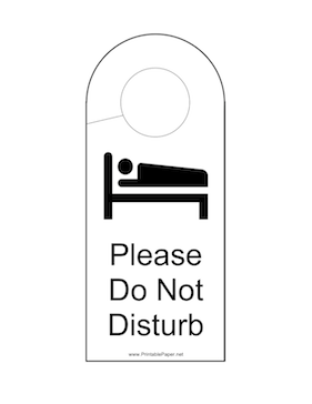 Do Not Disturb Door Hanger Sign