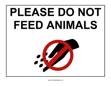 Do Not Feed Animals Sign