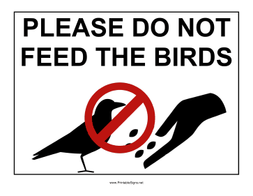 Do Not Feed Birds Sign