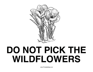 Do Not Pick Flowers Sign