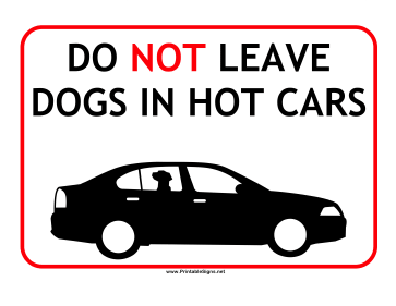 Dogs Hot Cars Sign