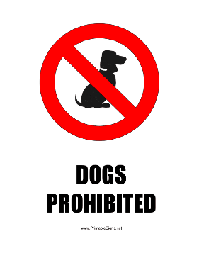 Dogs Prohibited Sign